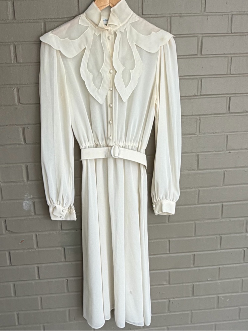 White Graduation Dress Argent Fille Ltd. Ivory Sheer Lace Dress 9/10